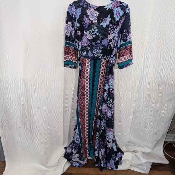 JAASE Purple Haze Maxi Dress Wrap Boho Flowy size Medium - Picture 11 of 15